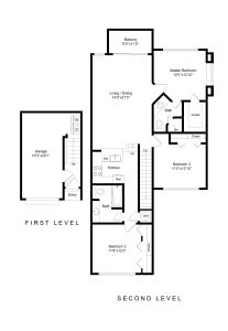 floor plan for the two bedroom, two bath, and two car garage at The Palm Haven